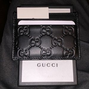 Gucci leather card case wallet